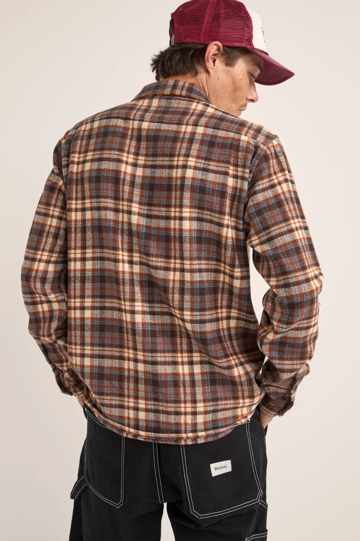 Albert Check LS Shirt- Almond
