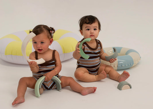 Vivi Rib Pointelle Set - Stripe