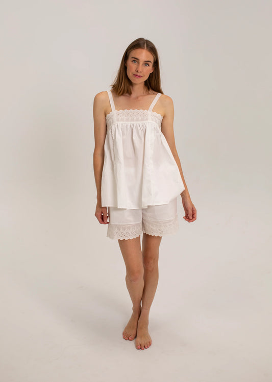 Gia Lace Shorts- White