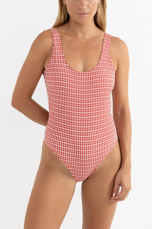 Lola Check Scoop Neck One Piece