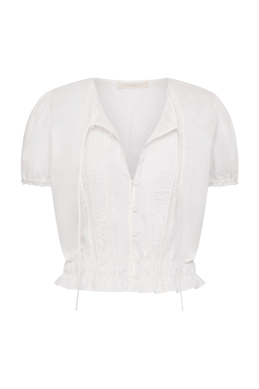 Fiora Blouse - Fresco Lace White