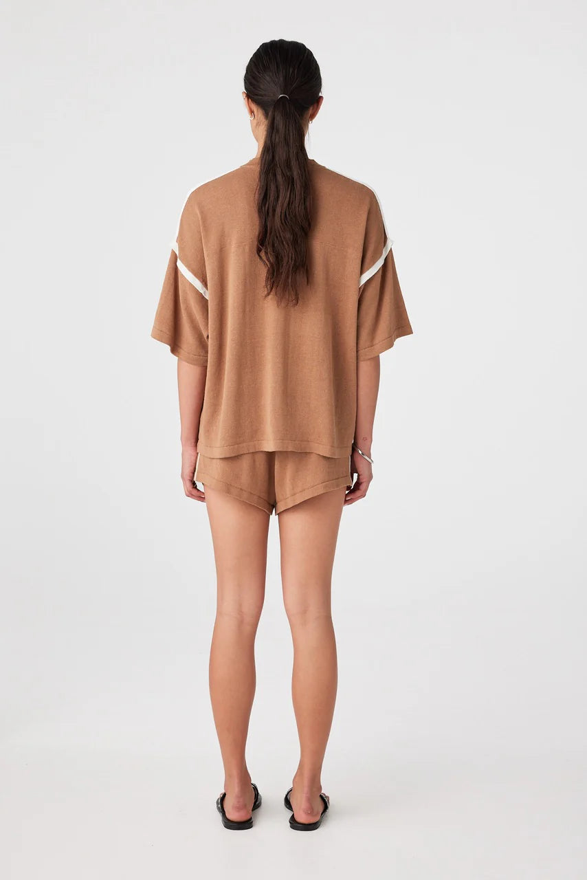 Orlando Oversized Tee - Pecan and Cream