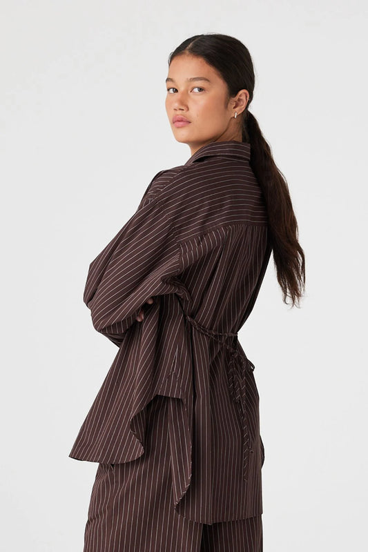 Rae Shirt - Espresso Stripe
