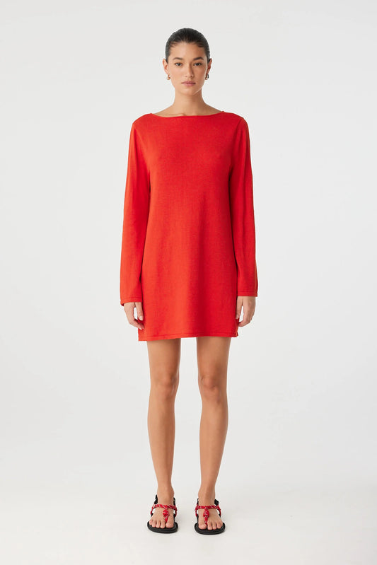 Paloma Reversible Dress- Cherry Red