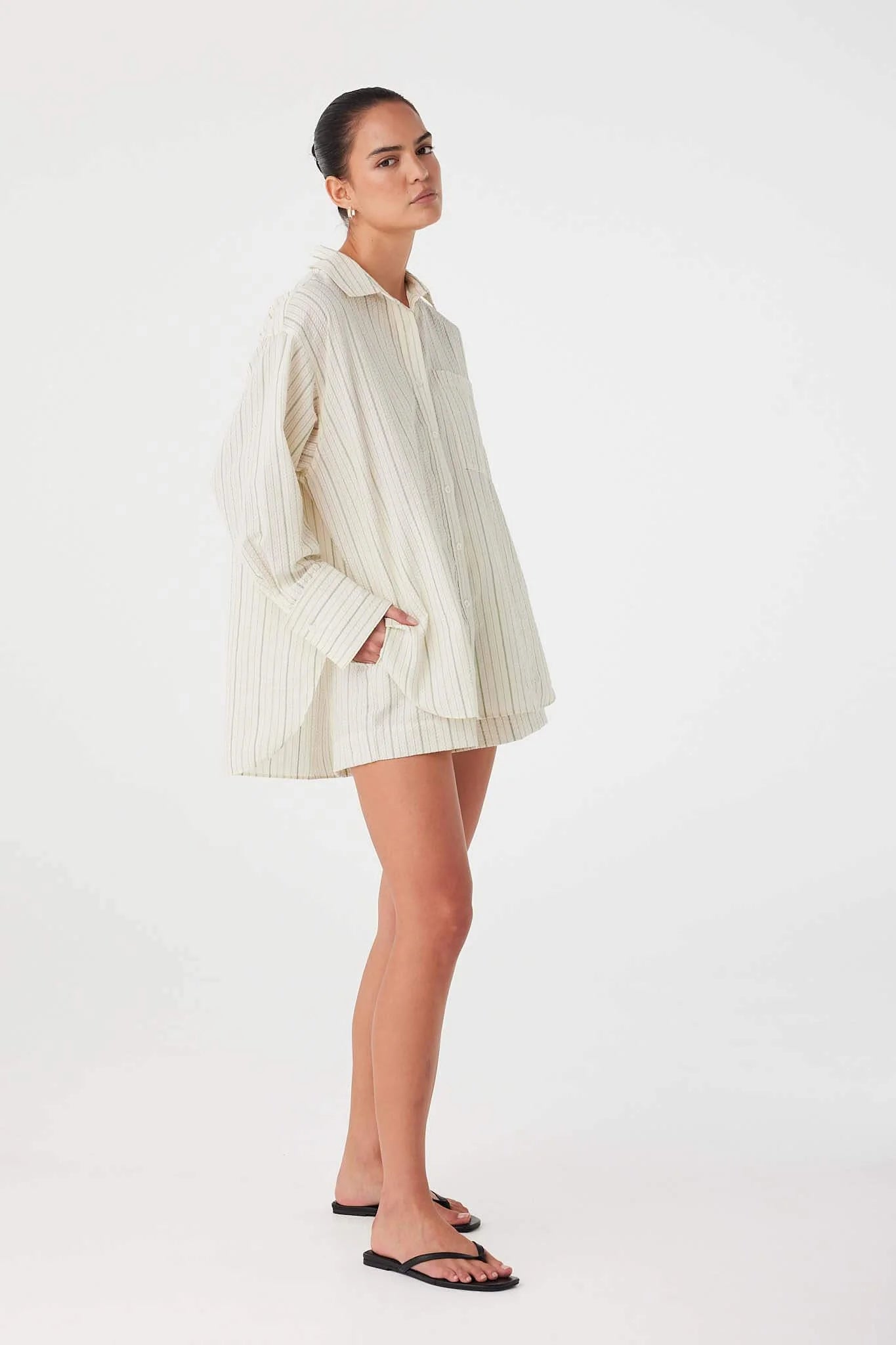 Rae Shirt - Olive Stripe