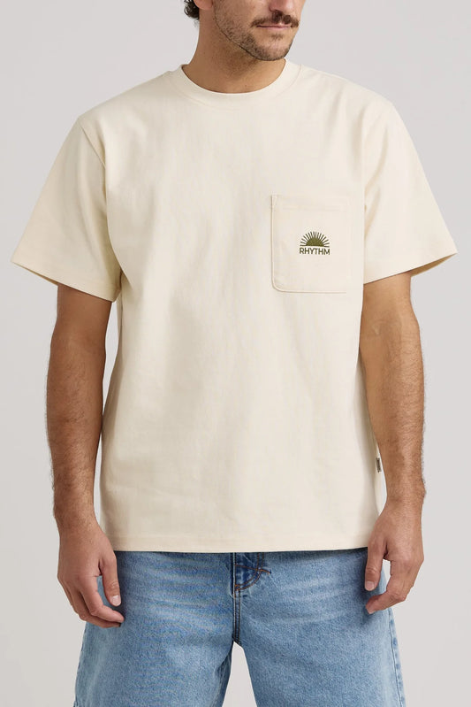 Heavy Vintage Pocket Emblem SS T-Shirt- Natural
