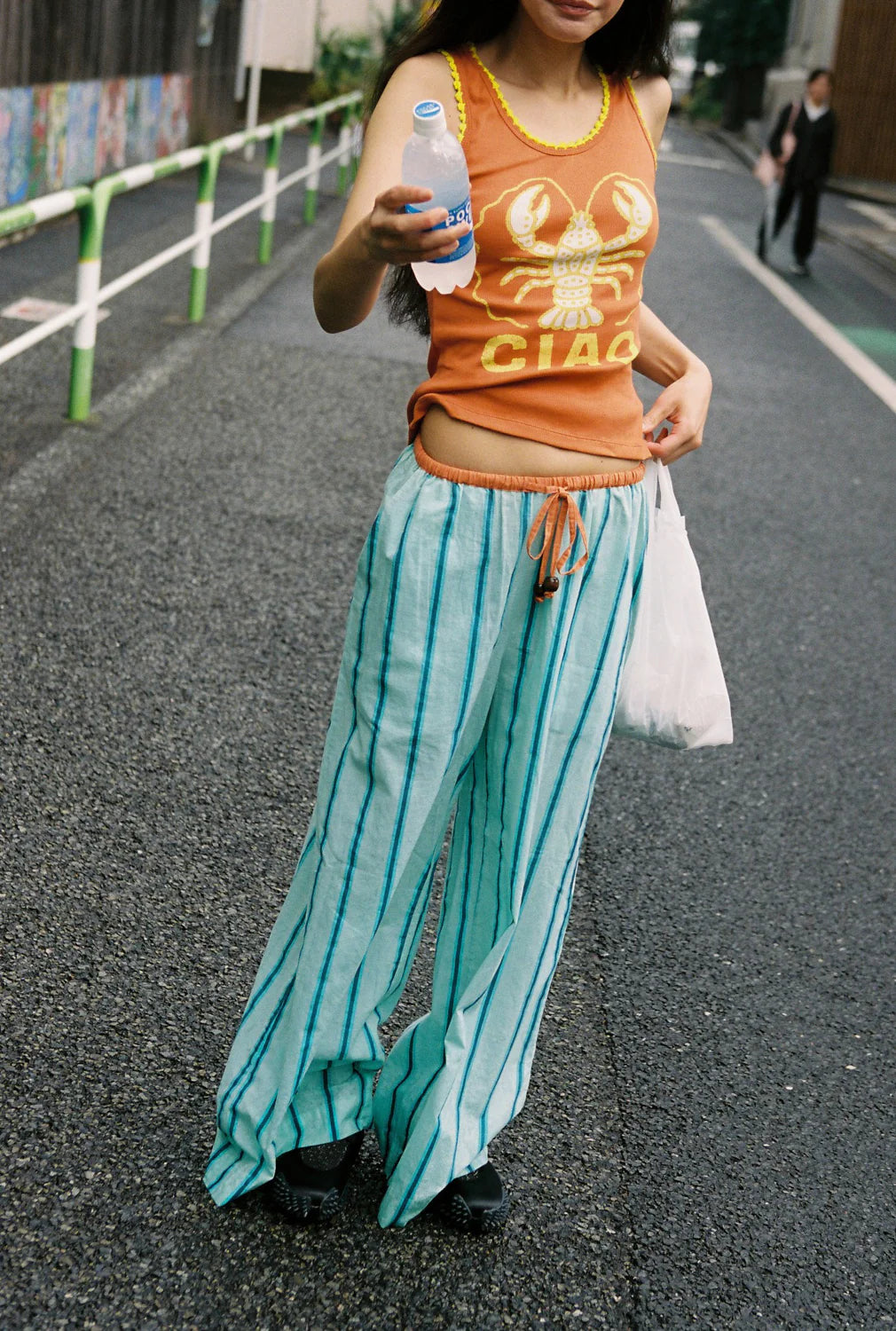 Crystal Blue Stripe Wide Issimo Pant