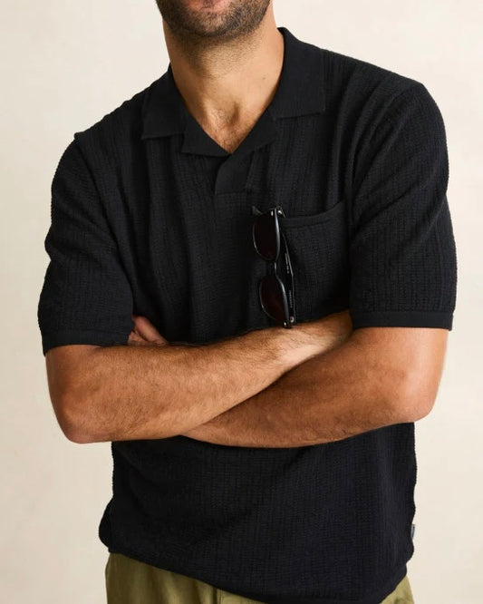 Textured Knit Whip Stitch Polo