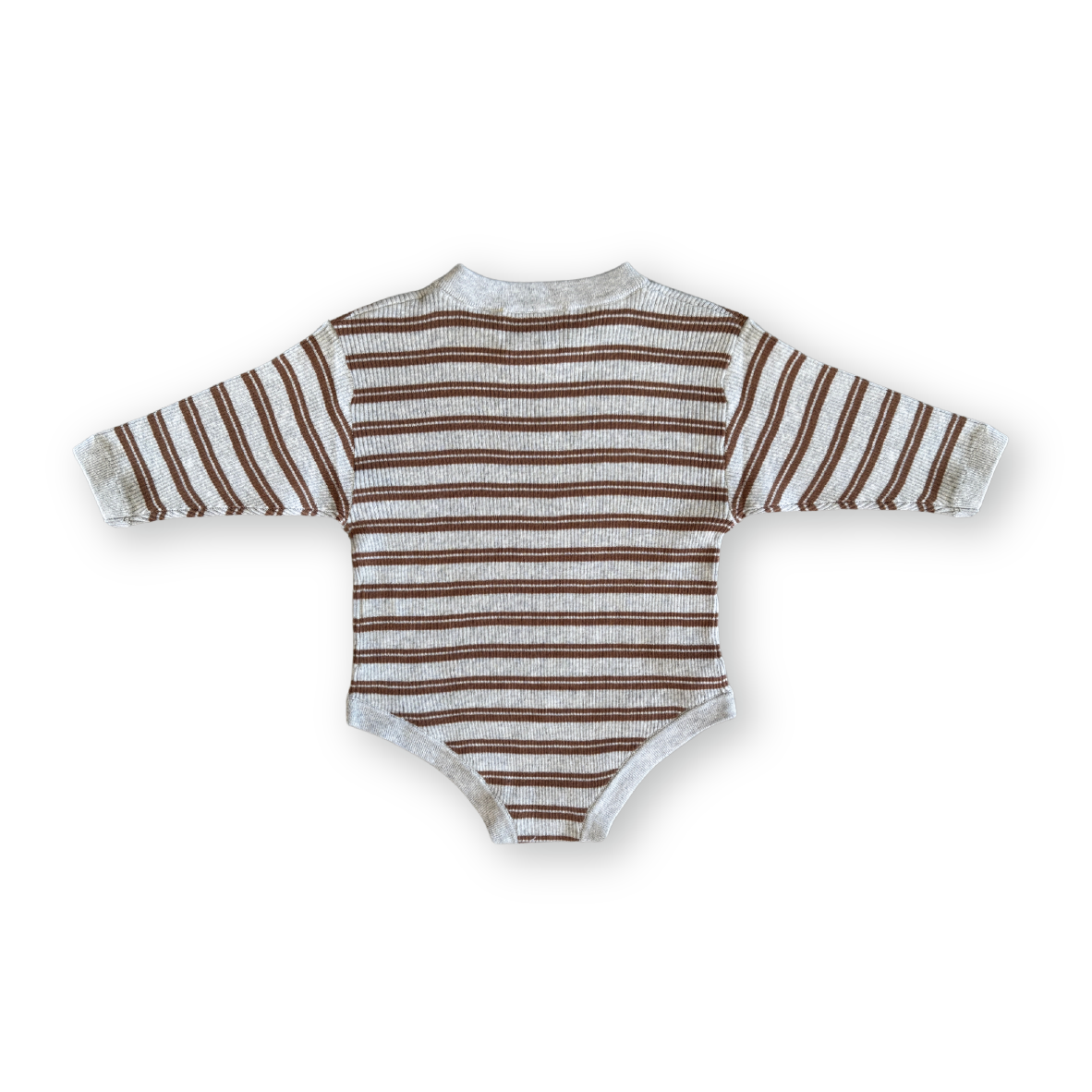 Organic Ribbed Stripe Knit Romper - Green