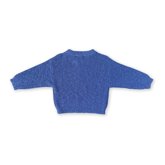 Textured Organic Knit Pull Over - Cobalt