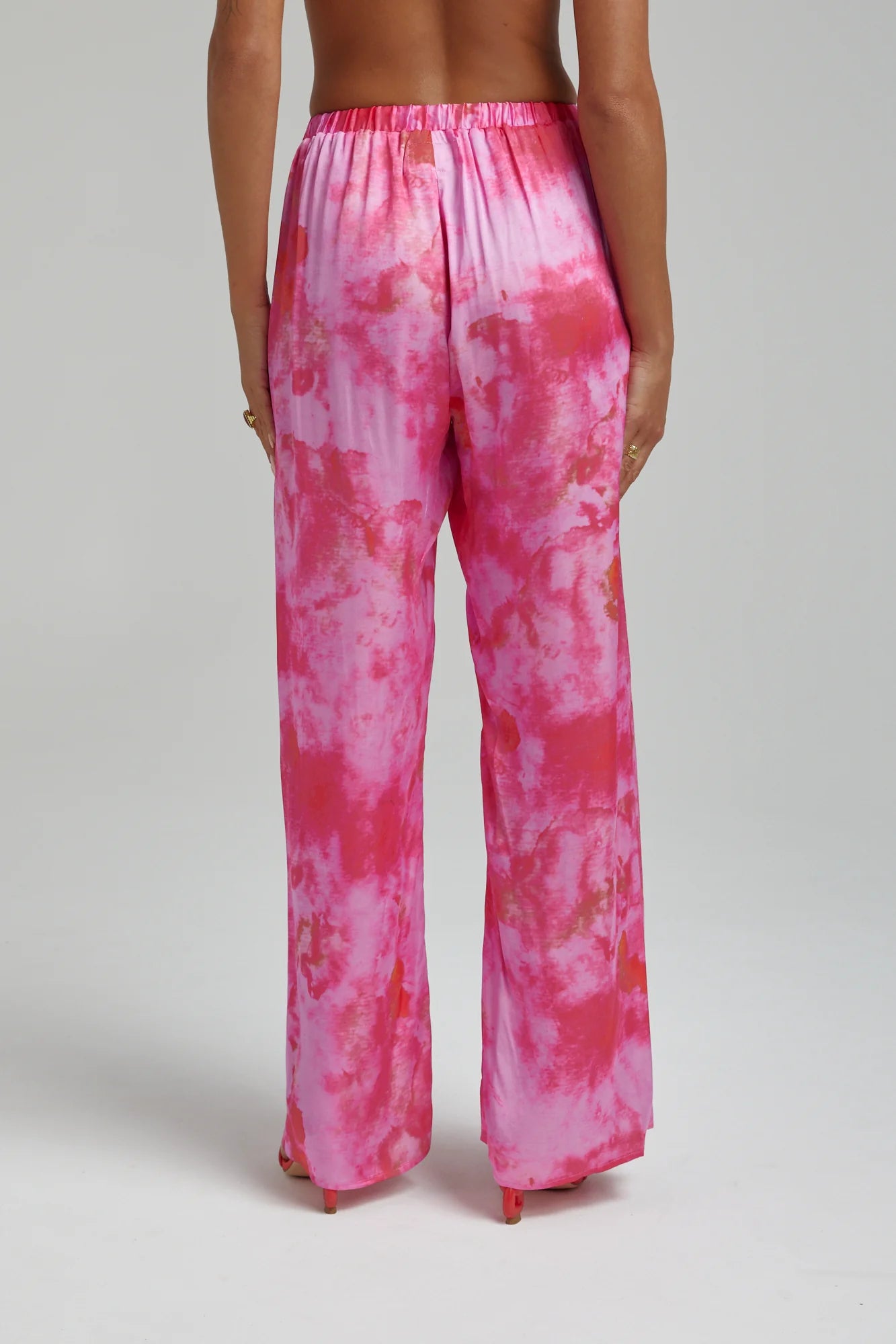 Relaxed Drawstring Pants- Hibiscus