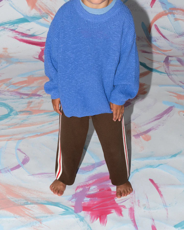 Textured Organic Knit Pull Over - Cobalt