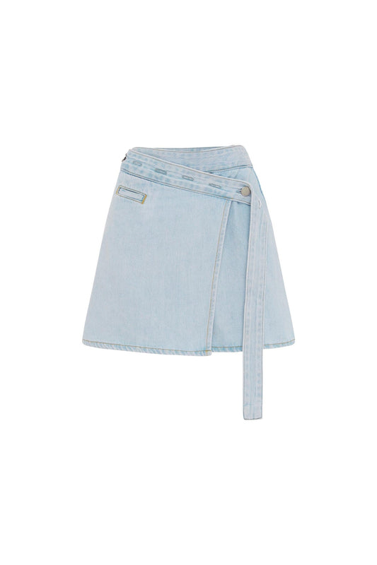 Melissa Denim Mini Wrap Skirt