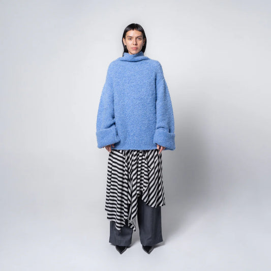 Oversized Funnel Neck Sweater in Cloud