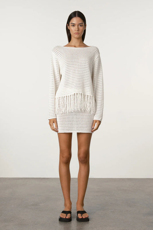 Crochet Knit Top - White