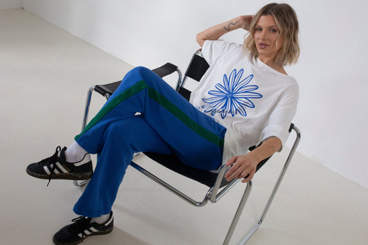 Women's Benny Cotton Racer Pants - Royal Blue/Green