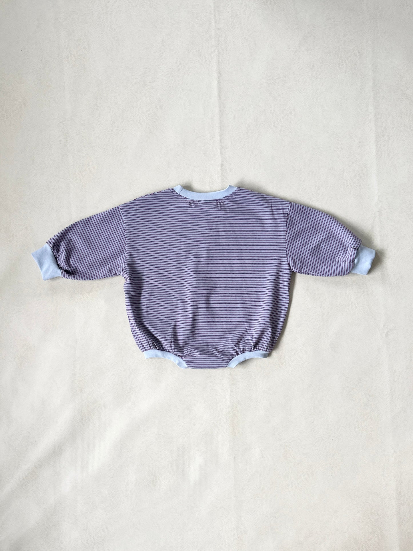 Hennie Cotton Stripe Bodysuit - Blue/Maroon