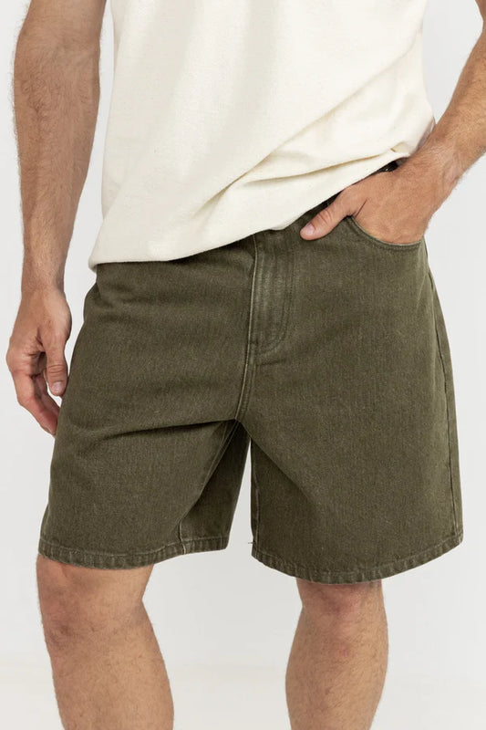 Toby Denim Short - Washed Olive