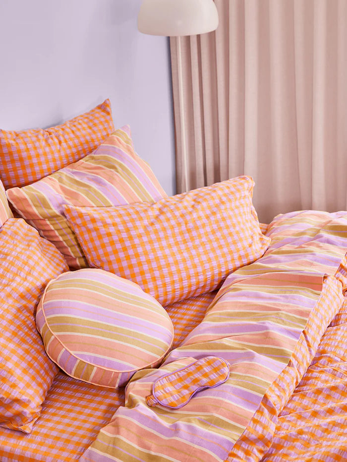 Kumquats Bloom Seersucker Eye Mask