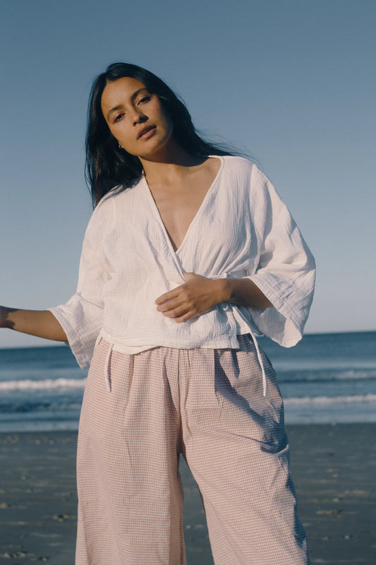 Mia Wrap Top- White