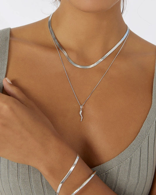 Sylvia Silver Snake Chain Bracelet