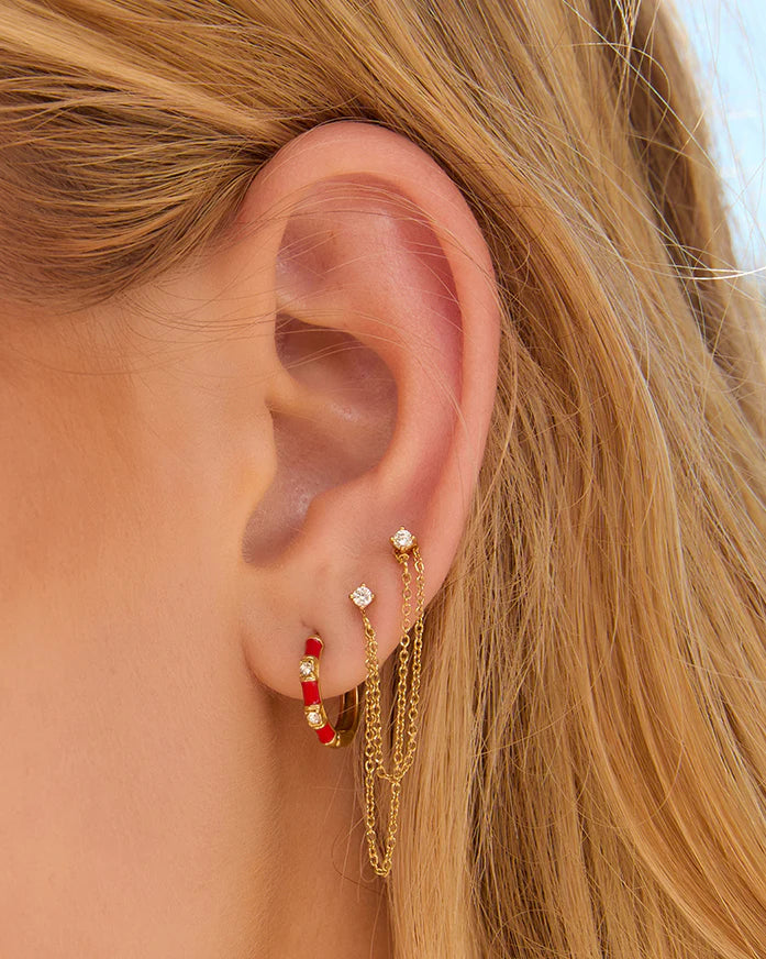 Papaya Enamel Huggies- Cherry