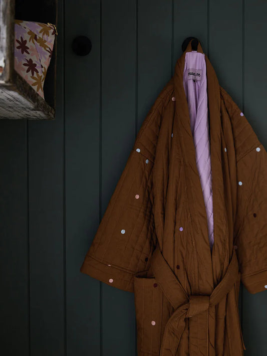Mocha Dot Quilted Robe
