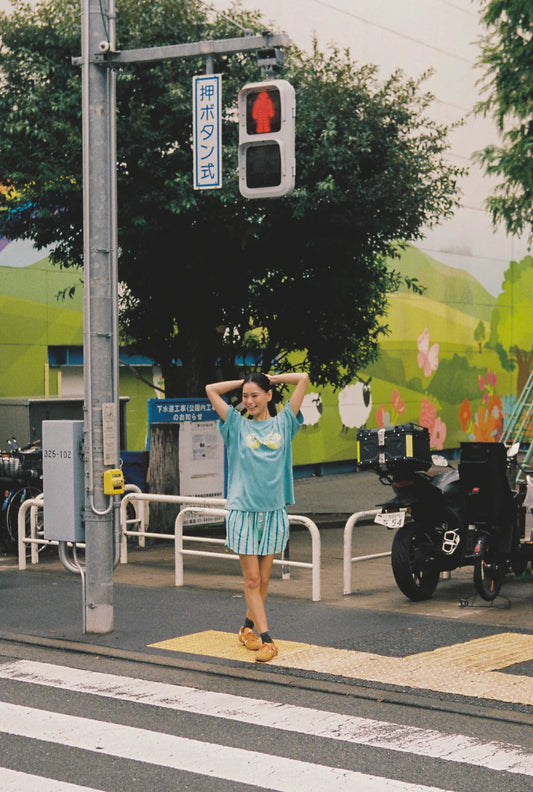 Crystal Stripe Boxer Shorts- Crystal Water Blue