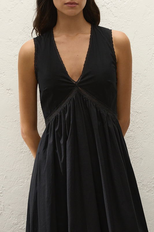 Fiora Midi Dress- Fresco Lace Black