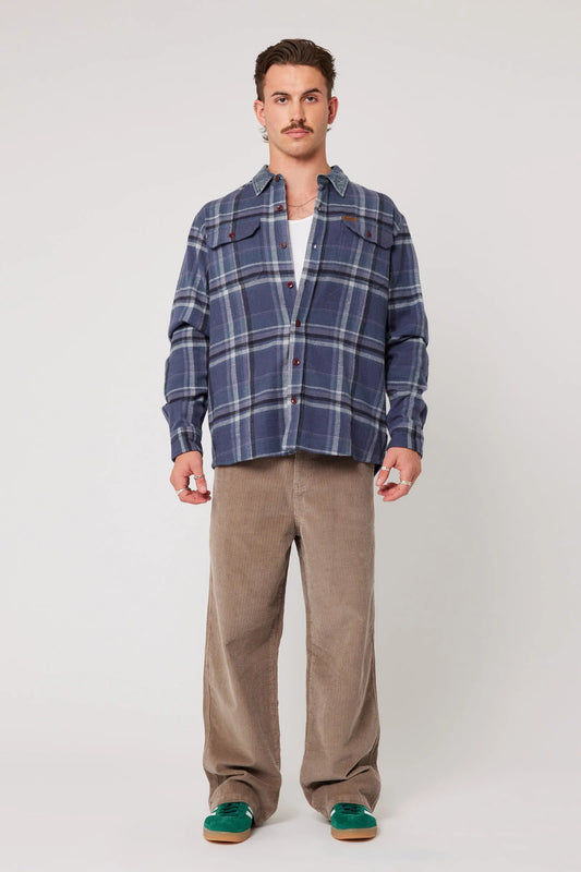 Trailer Check Shirt- Navy