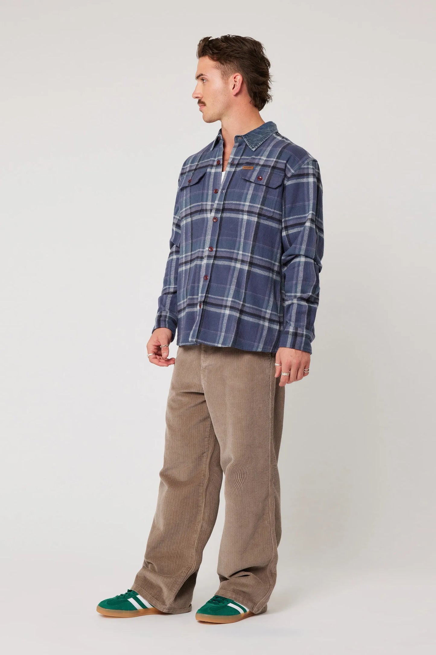 Trailer Check Shirt- Navy