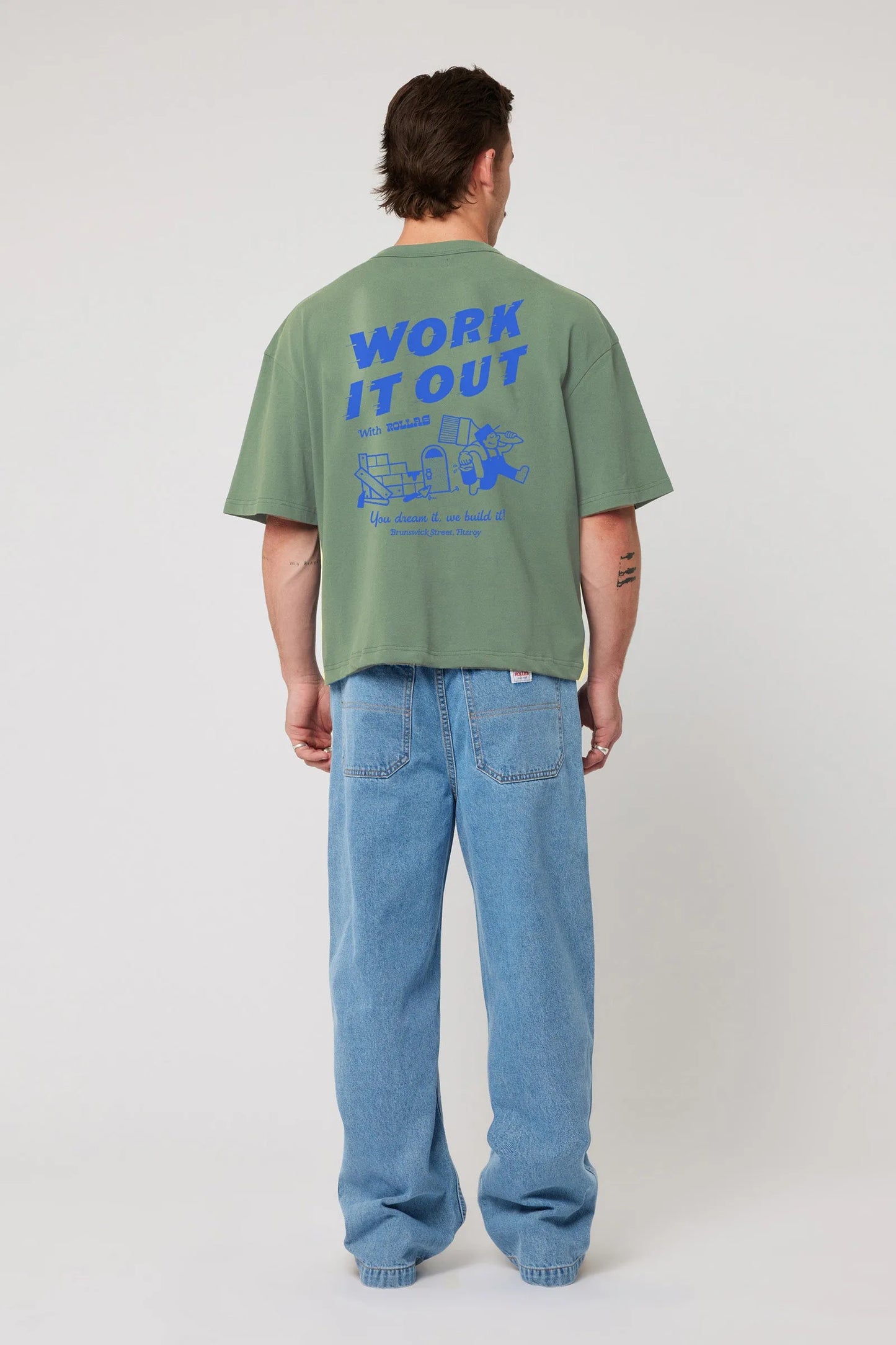 Work It Out Reg Tee- Faded Army
