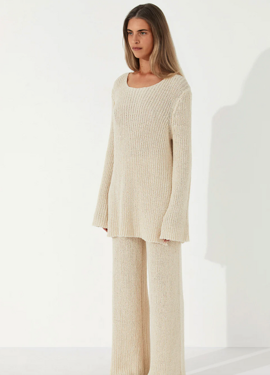 Stone Cotton Blend Knit Jumper