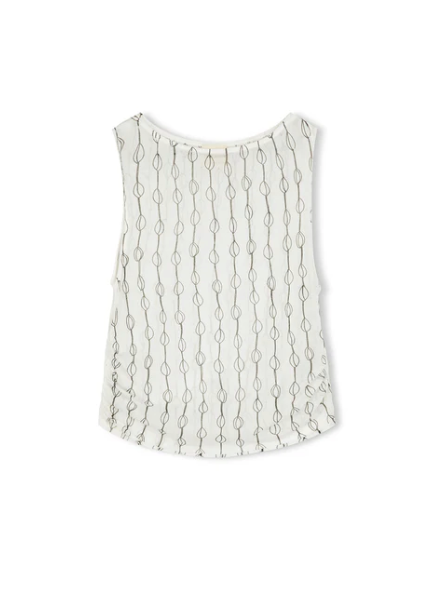 Shell Rouched Knit Top -Shell