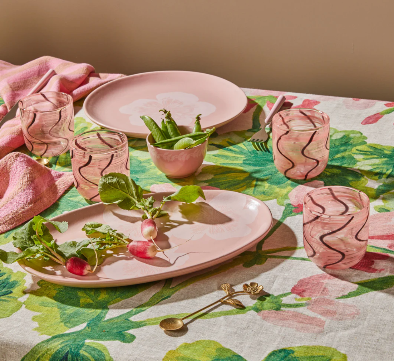 Pink Swirl Tumbler Glasses (set of 2)