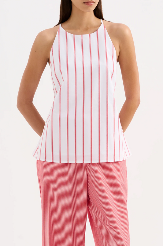 Anouk Stripe Top-White Stripe