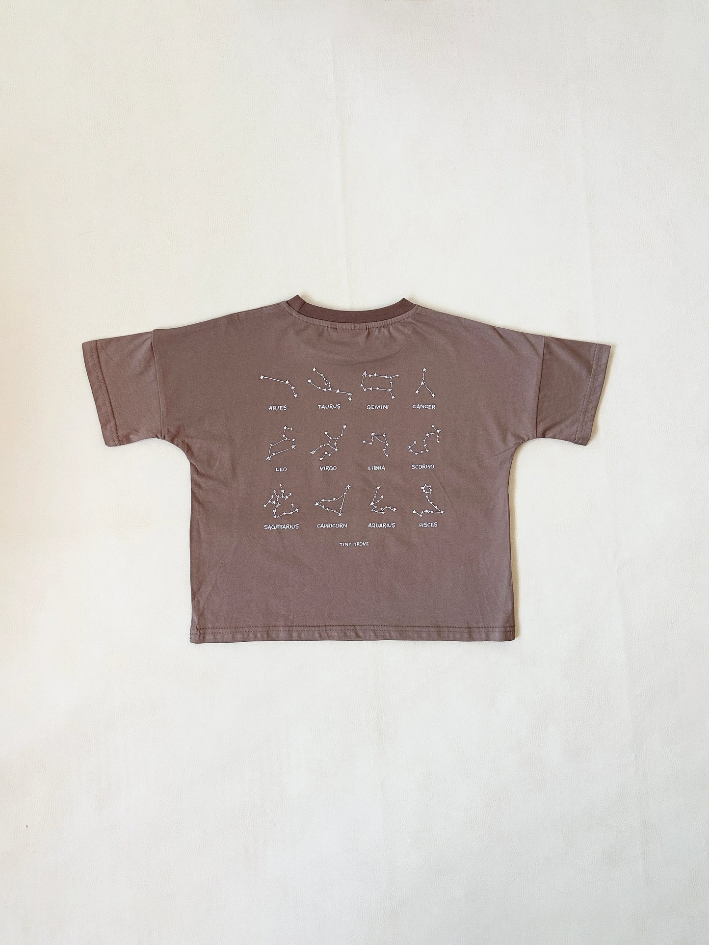 Stars Relaxed Tee- Mocha/White