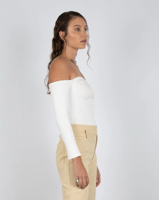 LS Off The Shoulder Top- Cloud