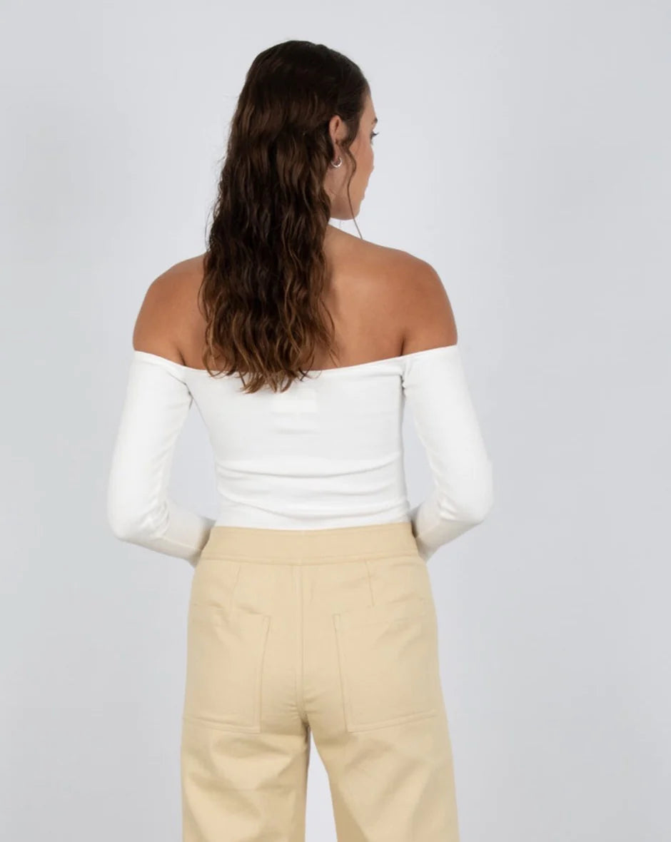 LS Off The Shoulder Top- Cloud