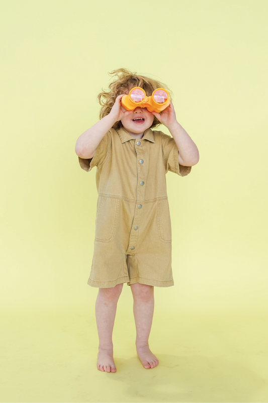 Organic Summer Short Boilersuit - Mustard