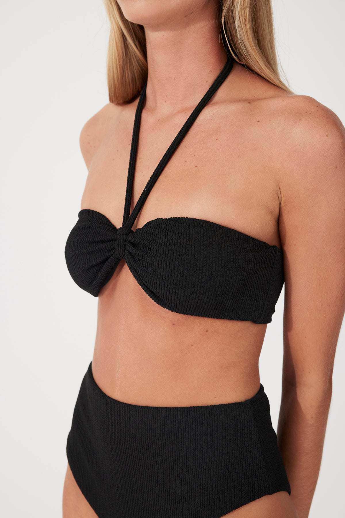 Black Textured Bandeau- Black