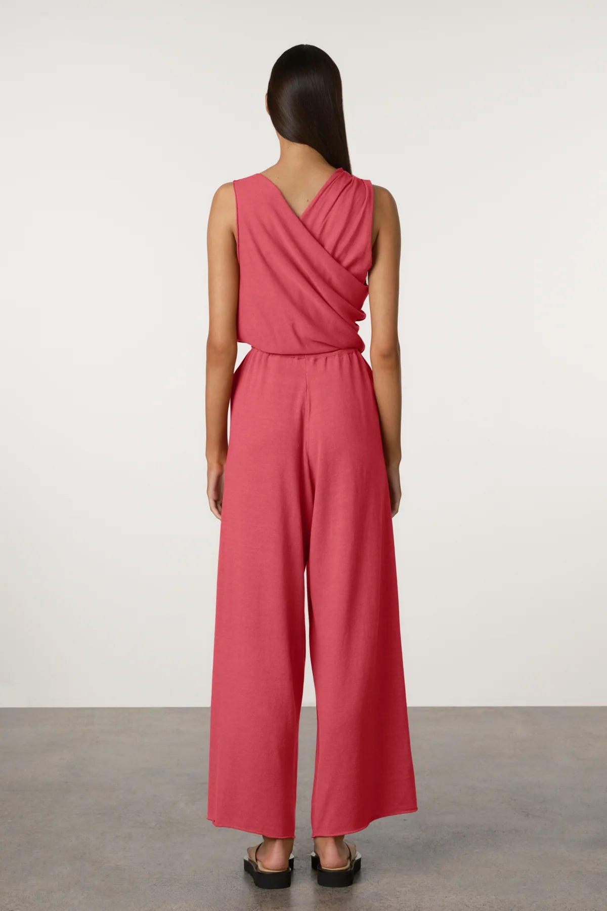 Cotton Blend Knit Top- Berry