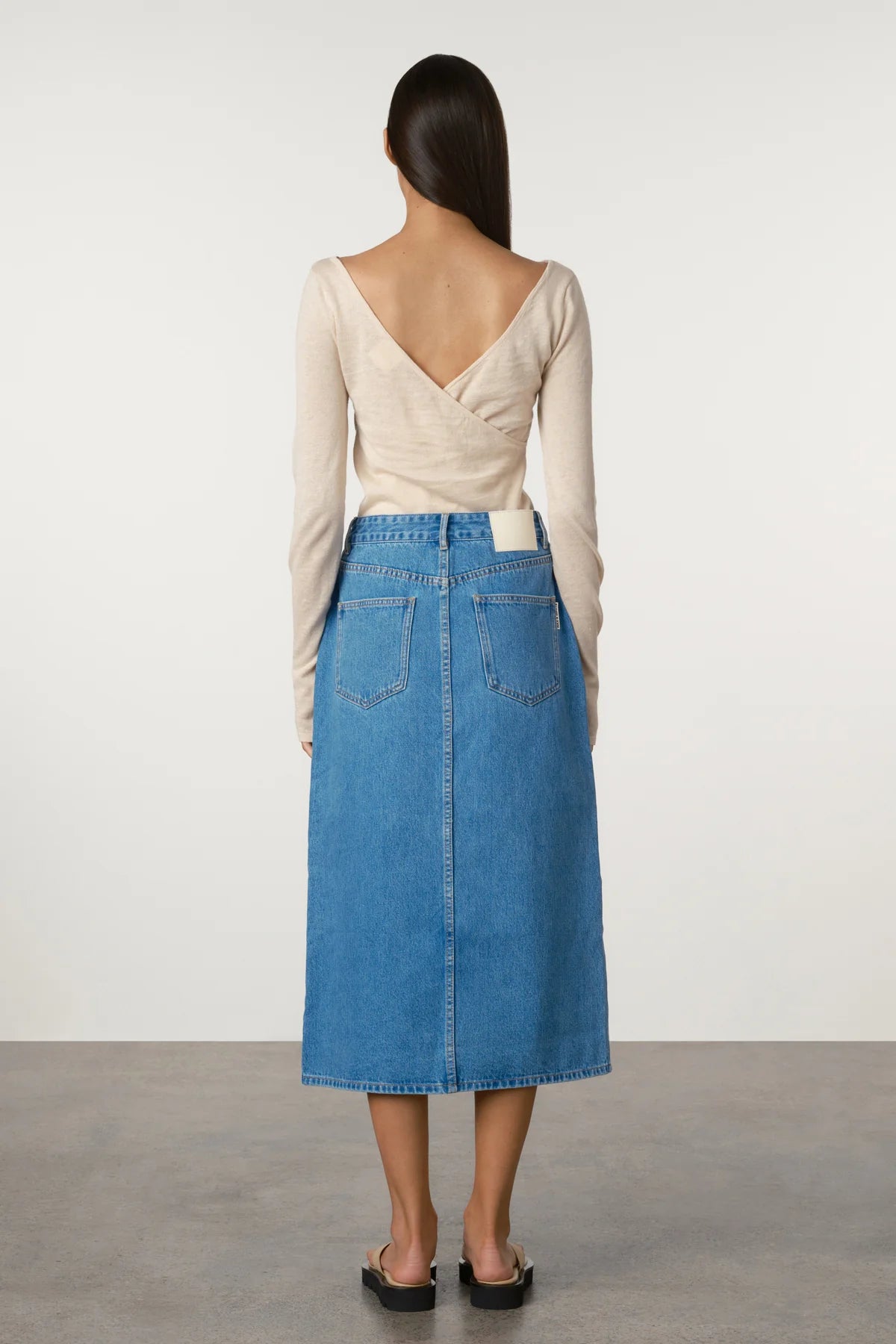 Recycled Denim Skirt - Bright Blue