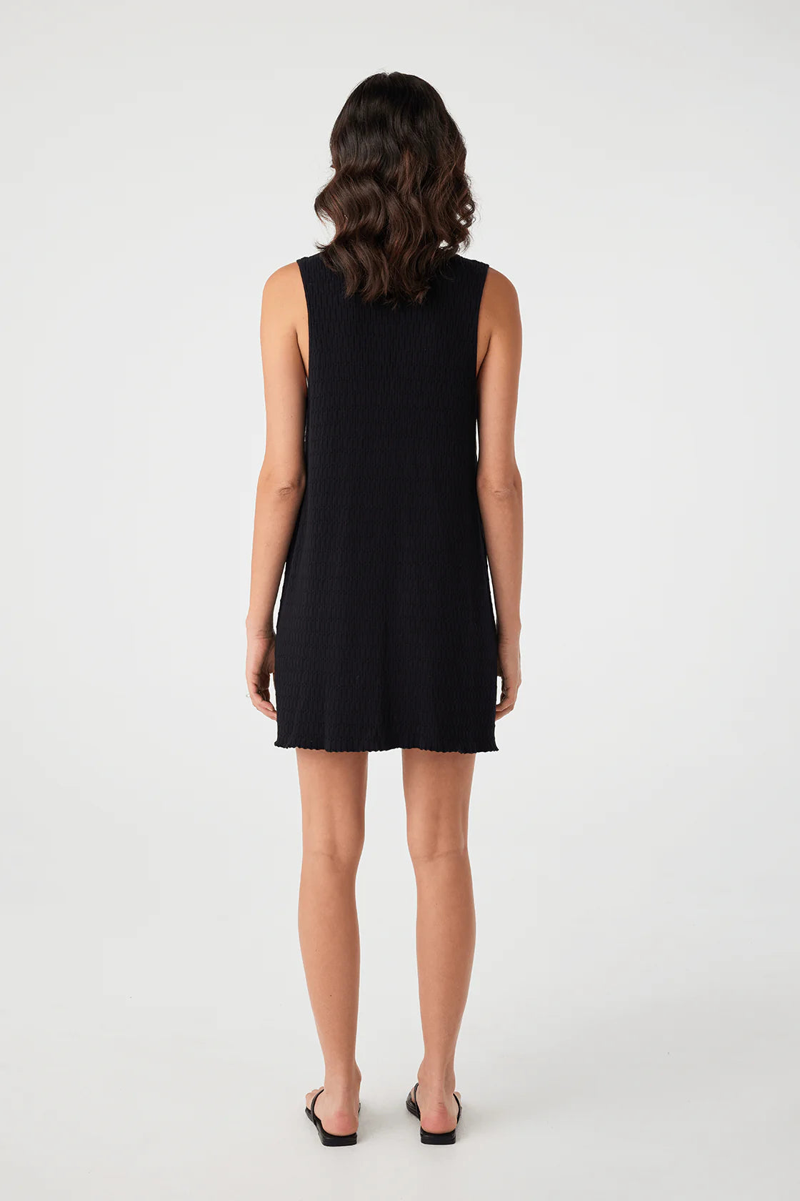 Jude Reversible A-Line Knit Mini Dress - Black