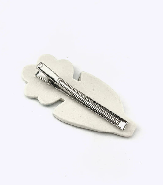 Ceramic Hair Clip: Blue Market Flower