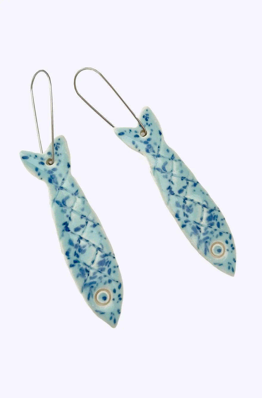 Ceramic Earrings Sardines