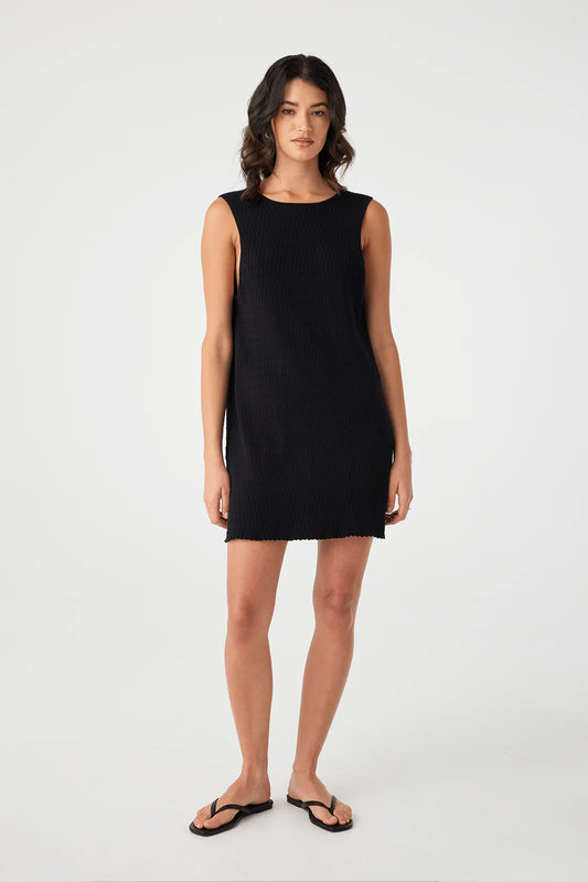 Jude Reversible A-Line Knit Mini Dress - Black