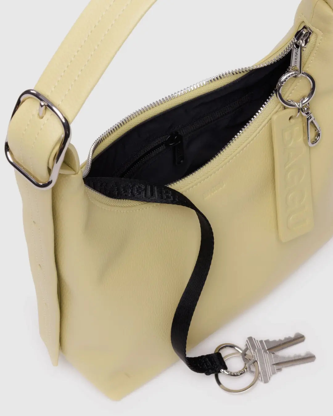 Mini Recycled Leather Shoulder Bag- Straw
