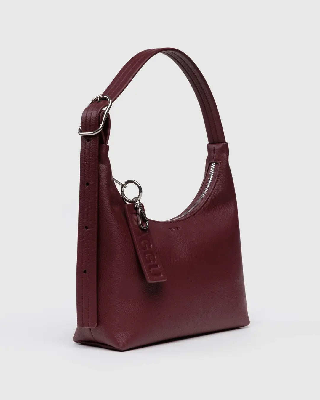 Mini Recycled Leather Shoulder Bag- Mahogany