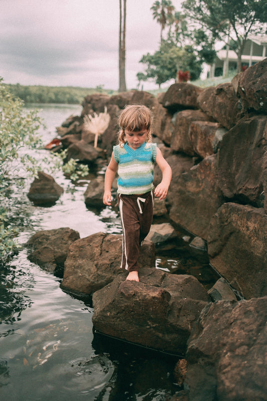 Kids Knit Vest Ocean